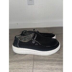 Hey Dude Wendy Rise Sox Casual Shoes Women's Size 7 Total Black Silver EUC